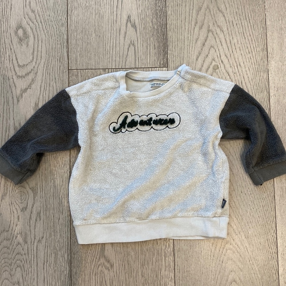 Imps&Elfs boy light and dark grey sweater size 80cm